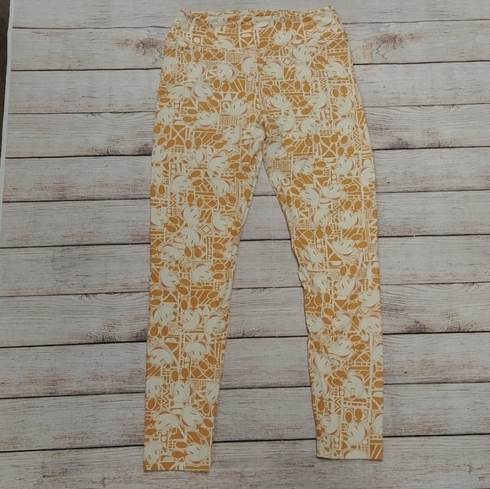 Lularoe Disney Yellow Gold‎ Mickey Mouse Leggings